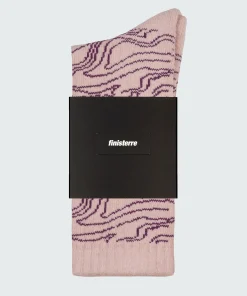 Discount Finisterre High Tide Pattern Sock PinkSmokeOsmosis