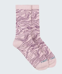 Discount Finisterre High Tide Pattern Sock PinkSmokeOsmosis