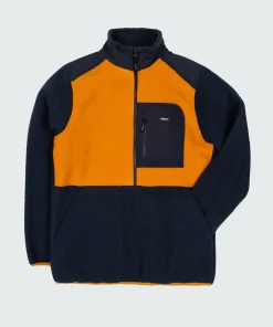 New Finisterre Men's Bolster 1/4 Zip Fleece Navy/HarvestGold