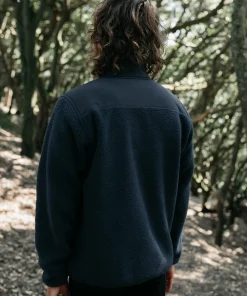 New Finisterre Men's Bolster 1/4 Zip Fleece Navy/HarvestGold