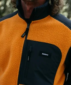 New Finisterre Men's Bolster 1/4 Zip Fleece Navy/HarvestGold