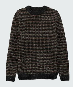New Finisterre Men's Bowers Sweater Black/Rosewood/WillowGreen