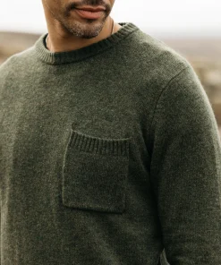Clearance Finisterre Men's Cavan Pocket Knit Sweater Olive