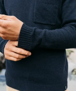 Cheap Finisterre Men's Cavan Pocket Knit Sweater Navy