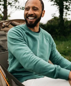 Shop Finisterre Men's Coho Sweatshirt PineShadow