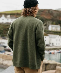 Outlet Finisterre Men's Columba Cardigan Olive