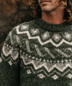 Best Sale Finisterre Men's Cormoran Fair Isle Sweater Olive