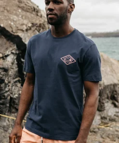 Best Finisterre Men's Diamond Logo T-Shirt Navy