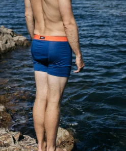Outlet Finisterre Men's Eddy 2.0 Merino Wool Boxers Atlantic/Flame