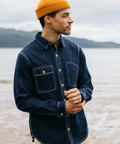 Hot Finisterre Men's Eddystone Denim Shirt WashedDenim