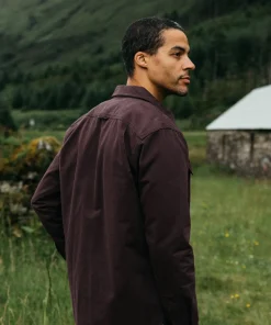 New Finisterre Men's Eddystone Shirt BlackCherry