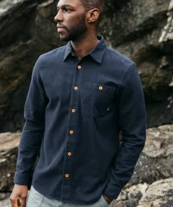 Best Finisterre Men's Gylly Shirt NavyDobby
