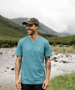 Cheap Finisterre Men's Harlyn Logo T-Shirt OceanStorm