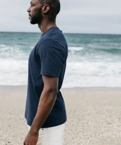 Hot Finisterre Men's Harlyn Logo T-Shirt Navy