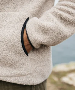 Discount Finisterre Men's Hegen 1/4 Zip Wool Fleece CoastalFjord/Oatmeal