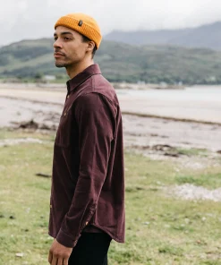 Cheap Finisterre Men's Jetty Cord Shirt BlackCherry
