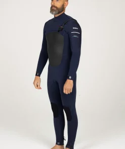 Best Finisterre Men's Nieuwland 4.5/3.5mm Yulex® Chest Zip Wetsuit Ink