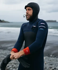 Hot Finisterre Men's Nieuwland 5.5/4.5mm Yulex® Chest Zip Hooded Wetsuit Ink