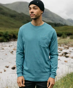 Cheap Finisterre Men's Orca Recycled Pocket Long Sleeve T-Shirt OceanStorm