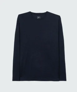 New Finisterre Men's Seeker Merino Long Sleeve T-Shirt Navy