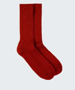 Best Finisterre Ribbed Sock BrickRed