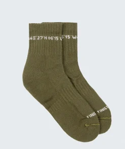 Outlet Finisterre Rossby Ankle Sports Sock Olive/Ecru