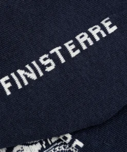 Shop Finisterre Tidelands Lightweight Sock PaisleyNavy/Ecru