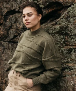 Best Finisterre Women's Arkose Knit Sweater WillowGreen