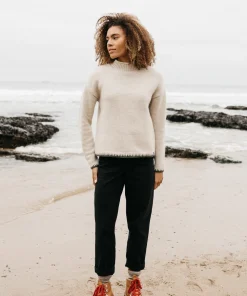 Flash Sale Finisterre Women's Blanket Stitch Taran Sweater Oatmeal
