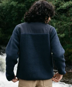 Outlet Finisterre Women's Bolster 1/4 Zip Fleece Navy/OceanStorm/HeatherMist