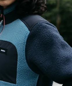 Outlet Finisterre Women's Bolster 1/4 Zip Fleece Navy/OceanStorm/HeatherMist
