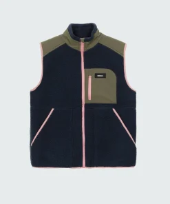 Sale Finisterre Women's Bolster Fleece Vest Navy/Olive