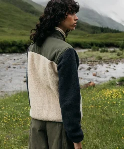 Outlet Finisterre Women's Bolster Full Zip Fleece Navy/Oatmeal/Olive