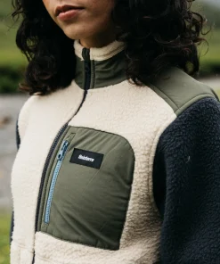 Outlet Finisterre Women's Bolster Full Zip Fleece Navy/Oatmeal/Olive
