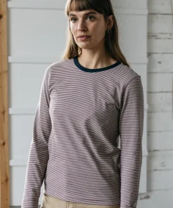 Cheap Finisterre Women's Eldon Long Sleeve T-Shirt Fig/Ecru