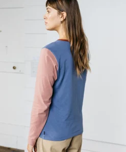 Fashion Finisterre Women's Eldon Long Sleeve T-Shirt CoastalFjord/PinkSalt