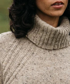 Cheap Finisterre Women's Farne Roll Neck Knit Sweater Oatmeal