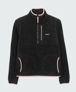 Cheap Finisterre Women's Hegen 1/4 Zip Wool Fleece RavenBlack