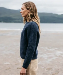 Hot Finisterre Women's Mora Knit Sweater Navy