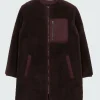 Outlet Finisterre Women's Orsik Fleece Longline Jacket SealBrown