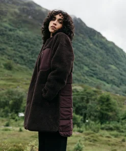 Outlet Finisterre Women's Orsik Fleece Longline Jacket SealBrown