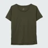 New Finisterre Women's Seeker Merino Scoop Neck T-Shirt Olive