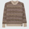 Best Finisterre Women's Shetland Fairisle Sweater BlackCherry/Ecru/HeatherMistMulti