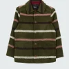 Outlet Finisterre Women's Stowe Blanket Jacket OliveStripeMulti